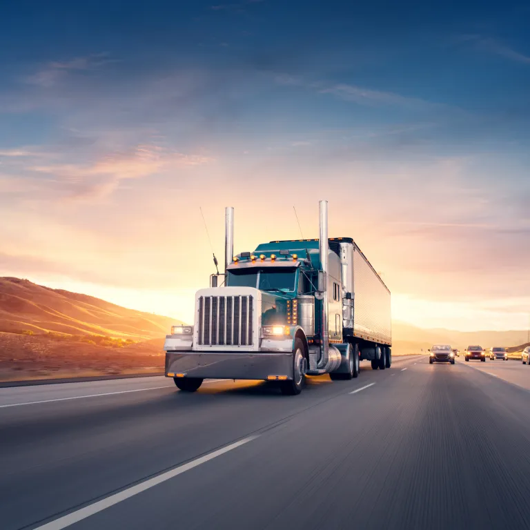 Truck on highway